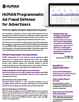 HUMAN Programmatic Ad Fraud Defense for Advertisers